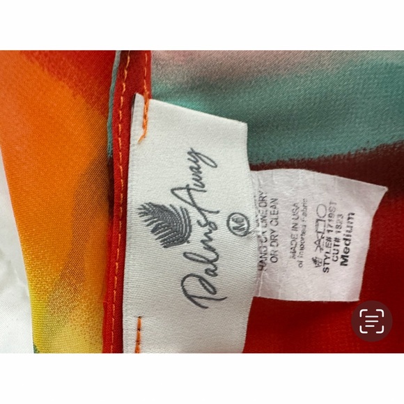 PALMS AWAY COLORFUL STRIPE SHEER TOP/ PRELOVED  SIZE MEDIUM - Picture 5 of 5